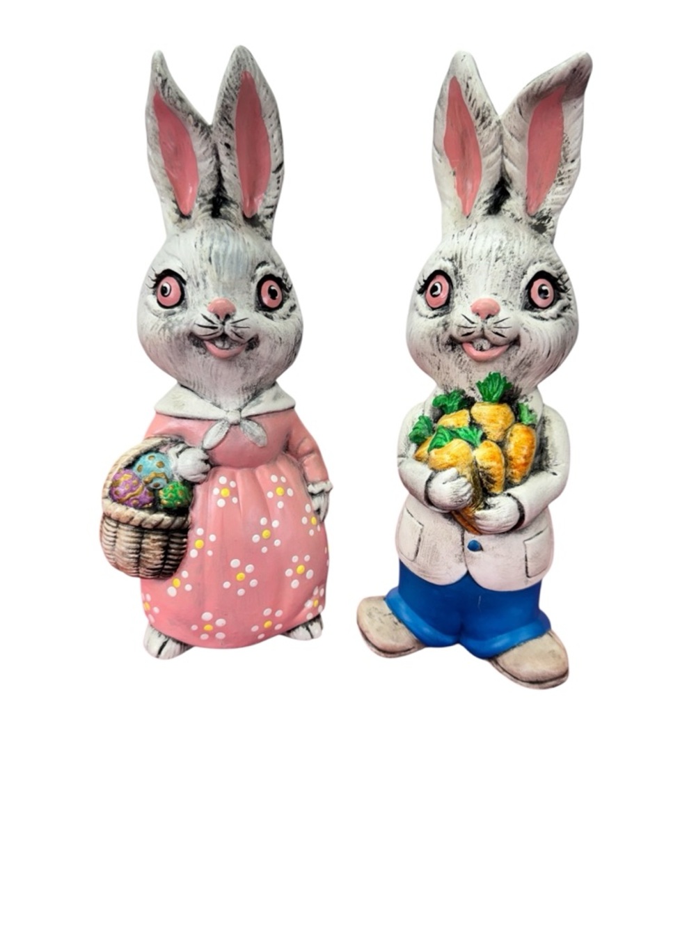 Easter Bunny Pair Figurines - Pink & Blue